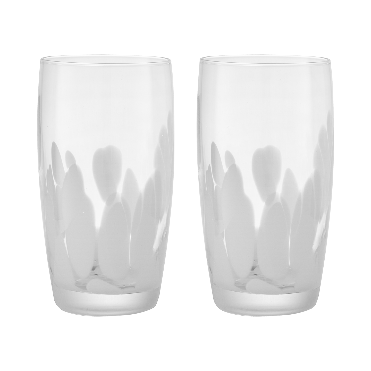 Contemporary Marbled White Large Tumblers - Set Of 2