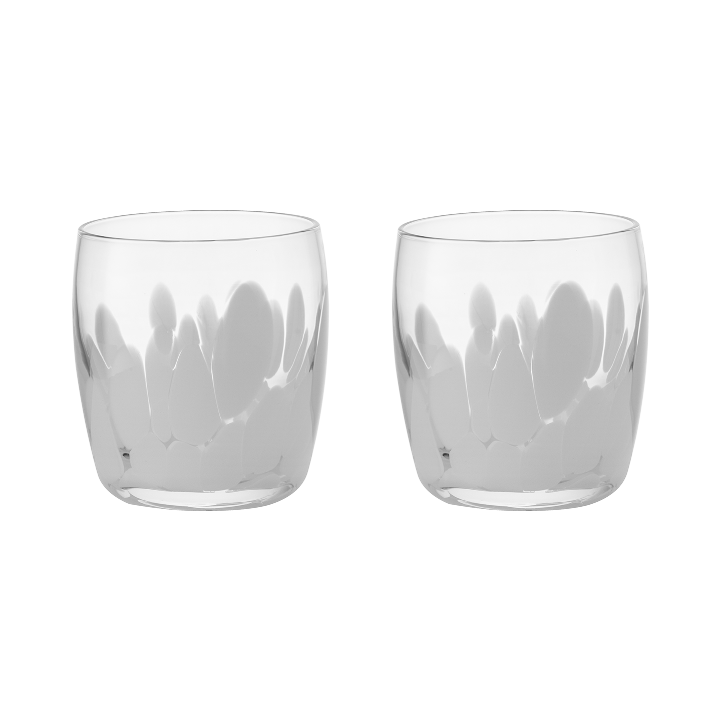 Contemporary Marbled White Small Tumblers - Set Of 2