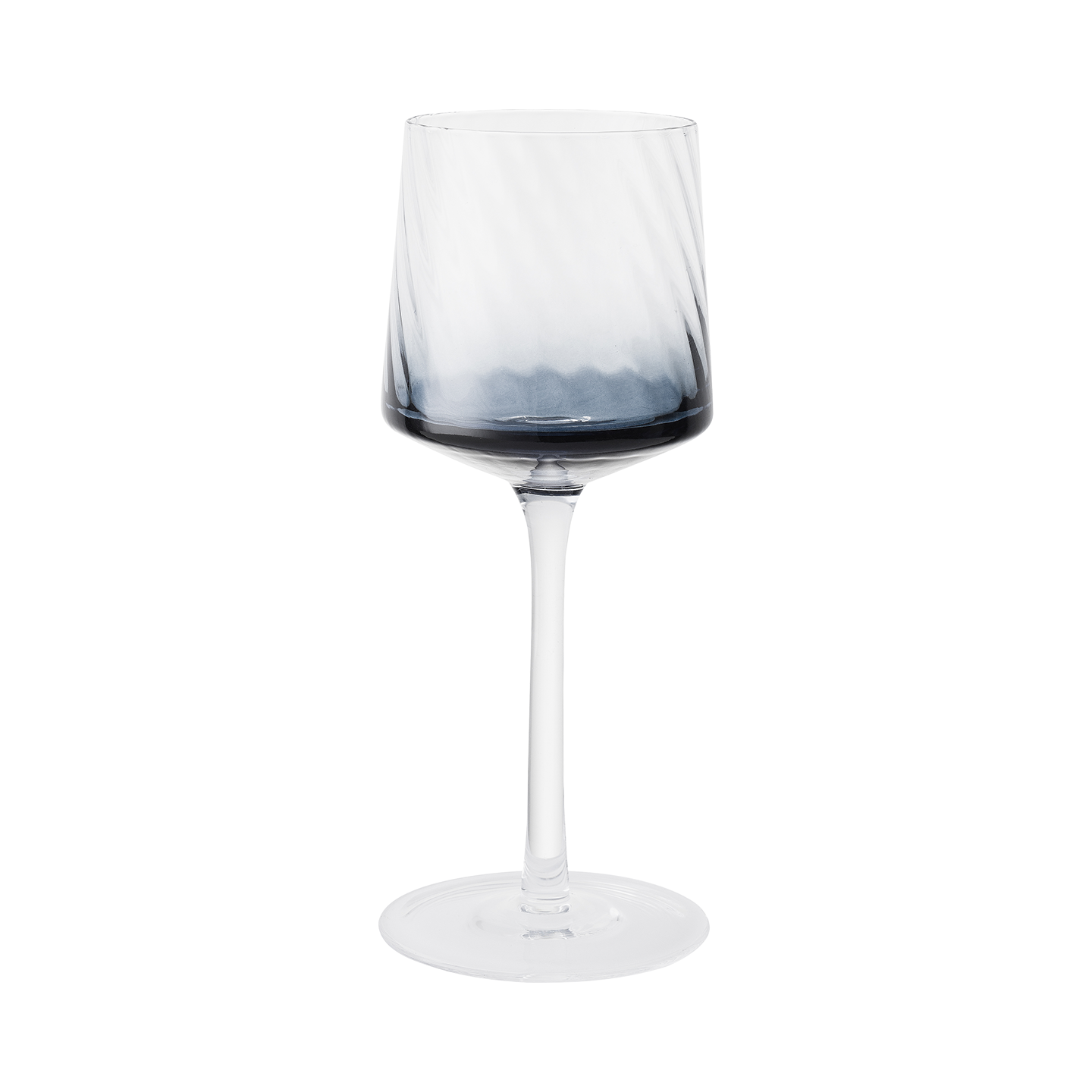 Contemporary Fluted Blue Wine Glass - Set Of 2