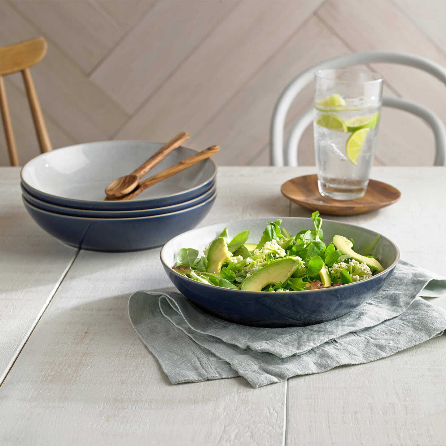 Elements Dark Blue Pasta Bowls - Set Of 4