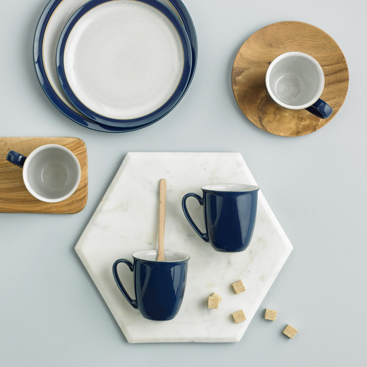 Elements Dark Blue Coffee Beakers/Mugs - Set Of 4