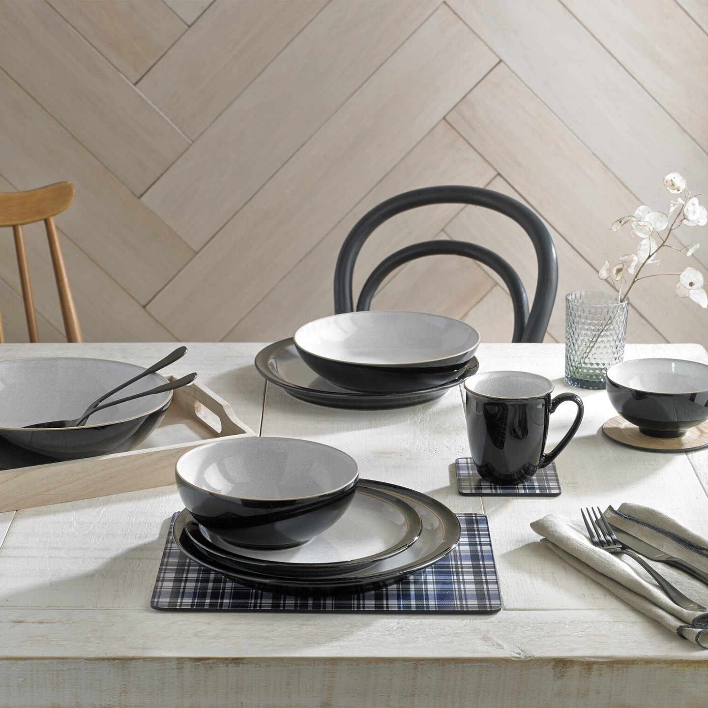 Elements Black 4 Piece Dinner Set