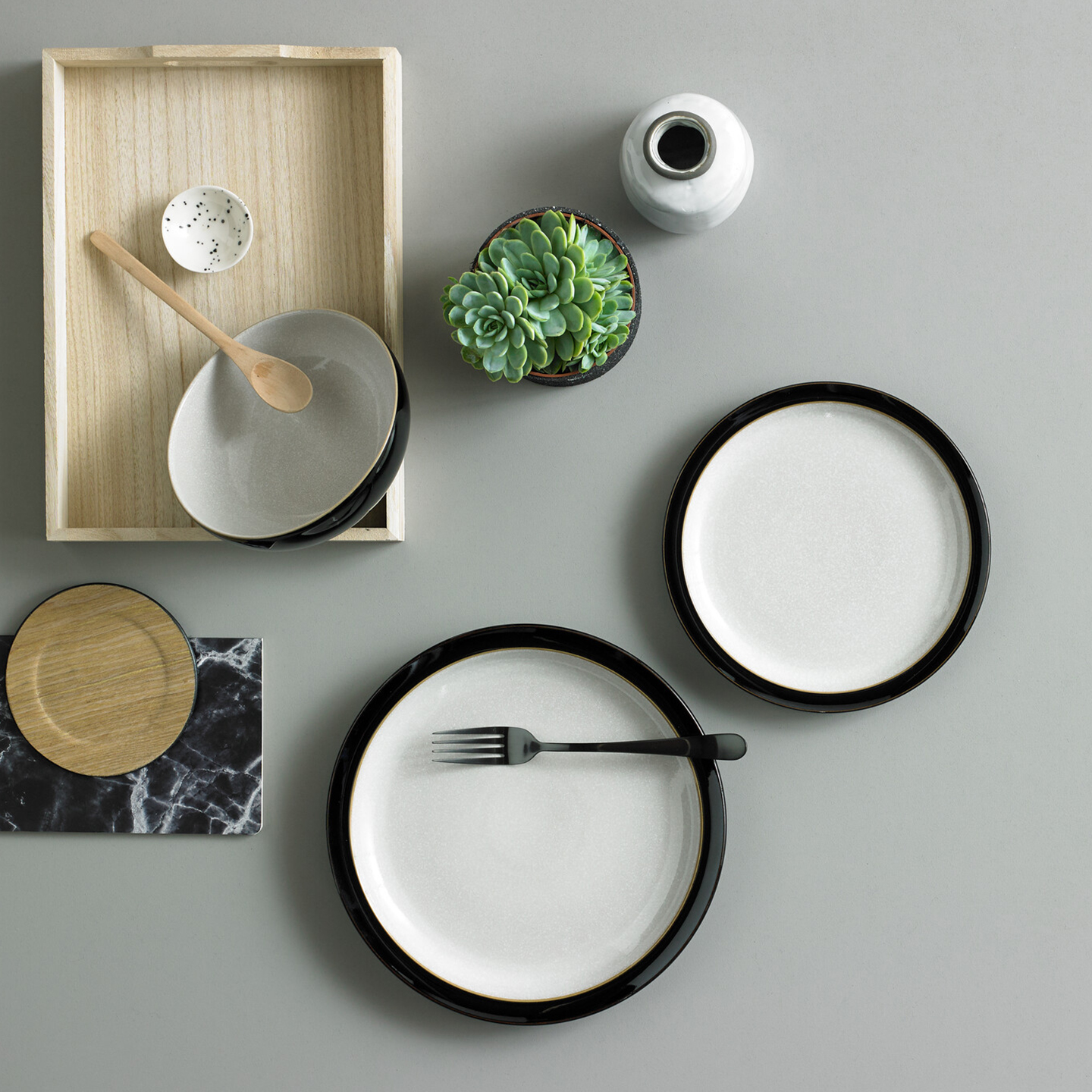 Elements Black 4 Piece Dinner Set