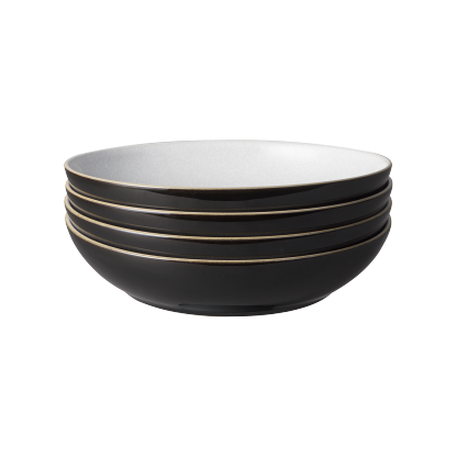 Elements Black Pasta Bowls - Set Of 4