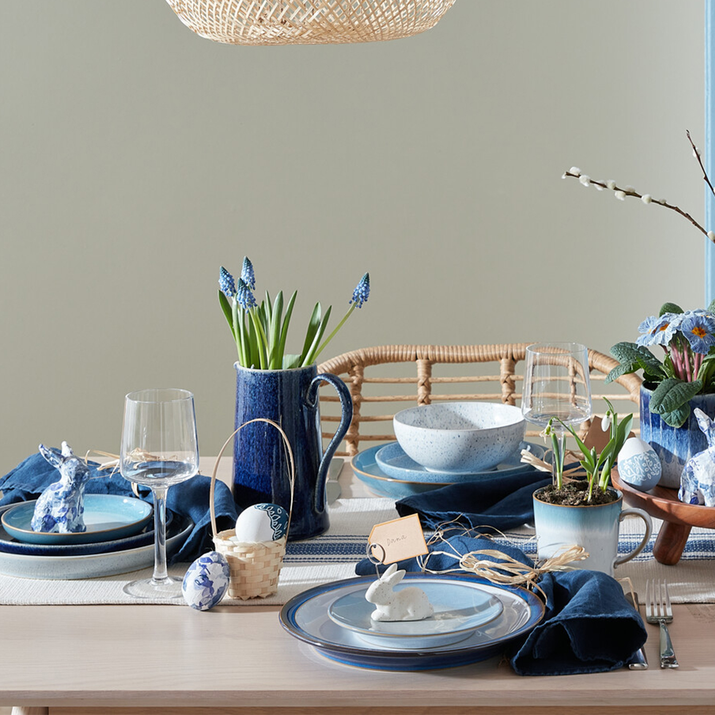 Studio Blue Chalk And Filnt Ramen/Large Noodle Bowl Set