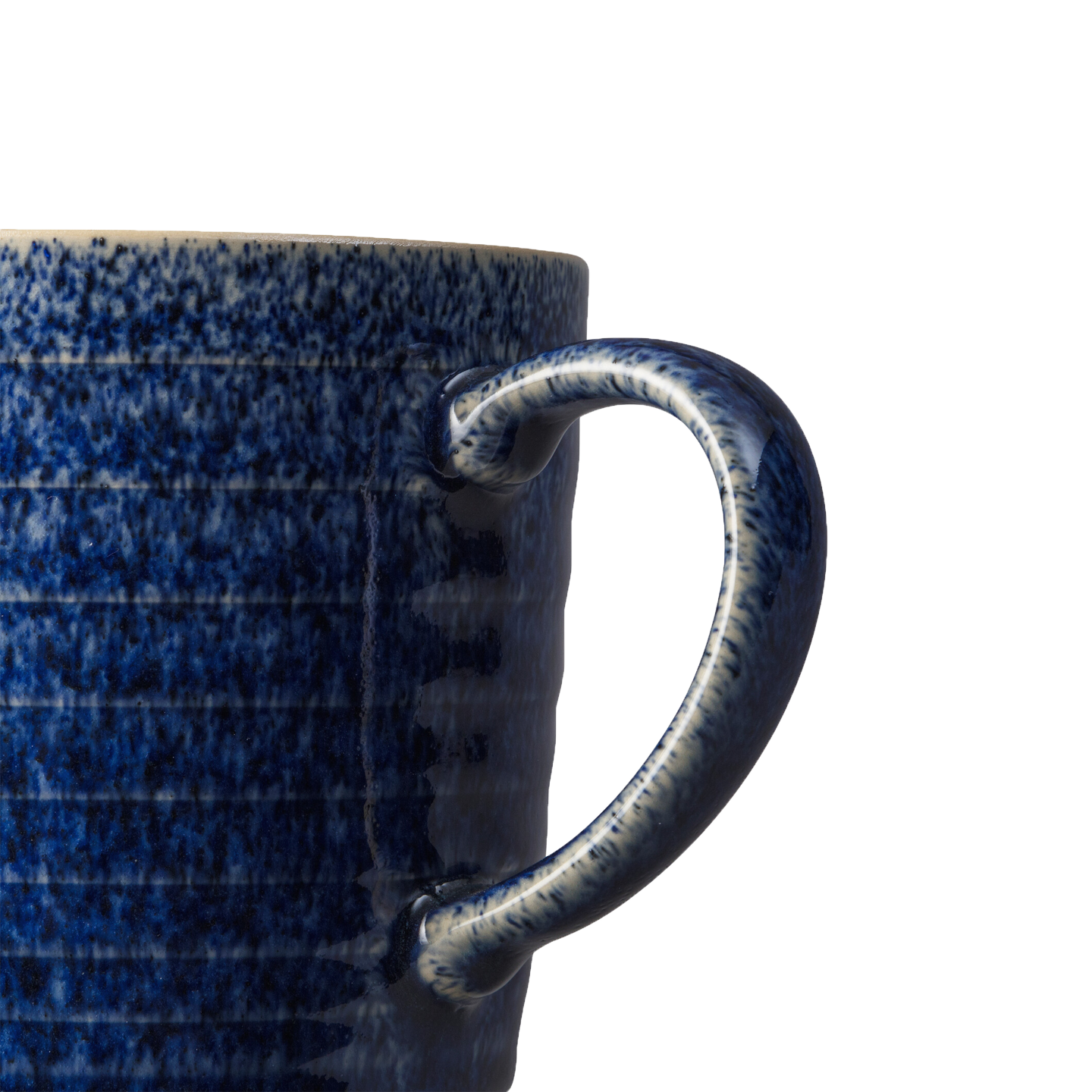 Studio Blue Cobalt/Pebble Ridged Mugs - Set Of 2