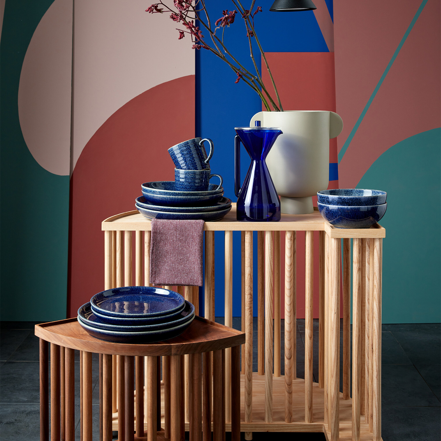 Studio Blue Cobalt Coupe Medium Plates - Set Of 4