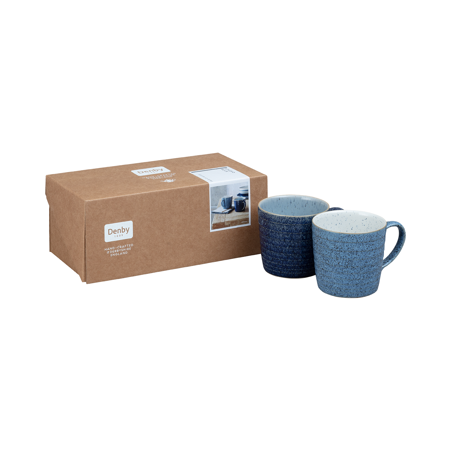 Studio Blue Ridged Mugs - Set Of 2