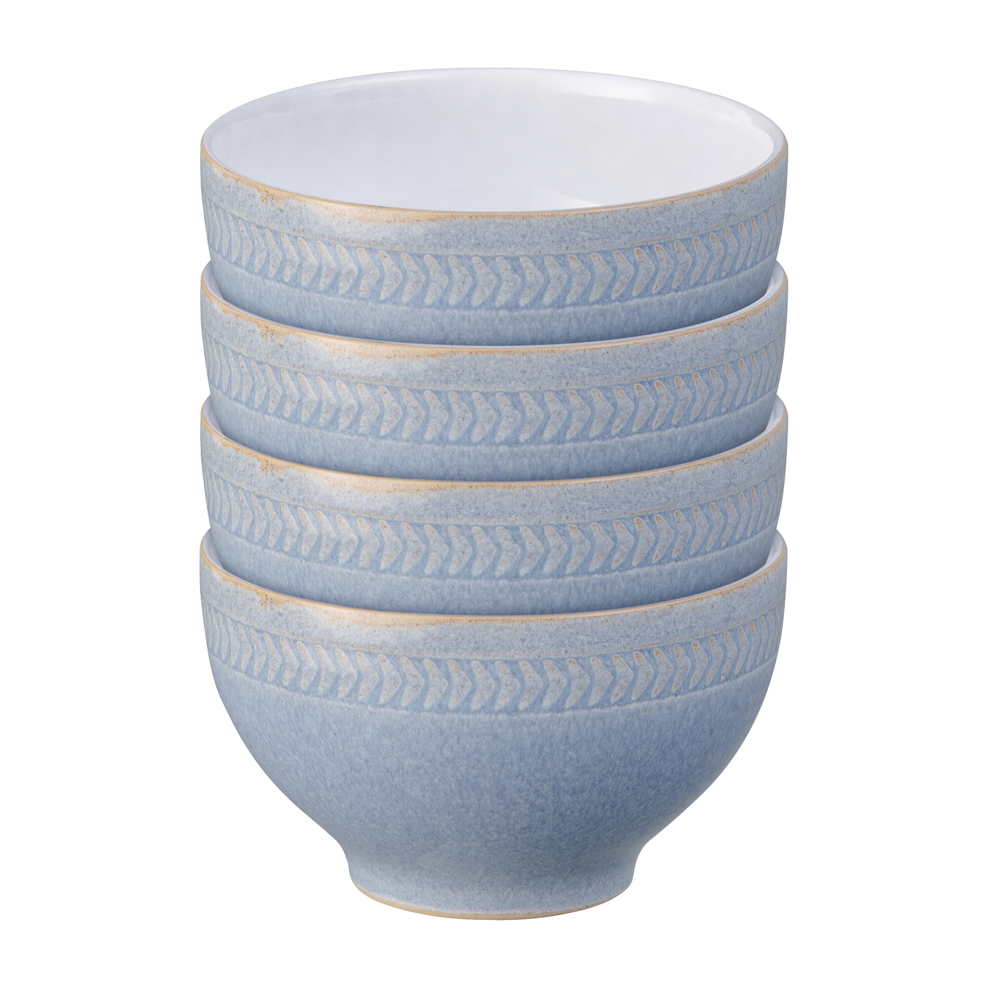 Natural Denim Textured Set Of 4 Small Bowl S