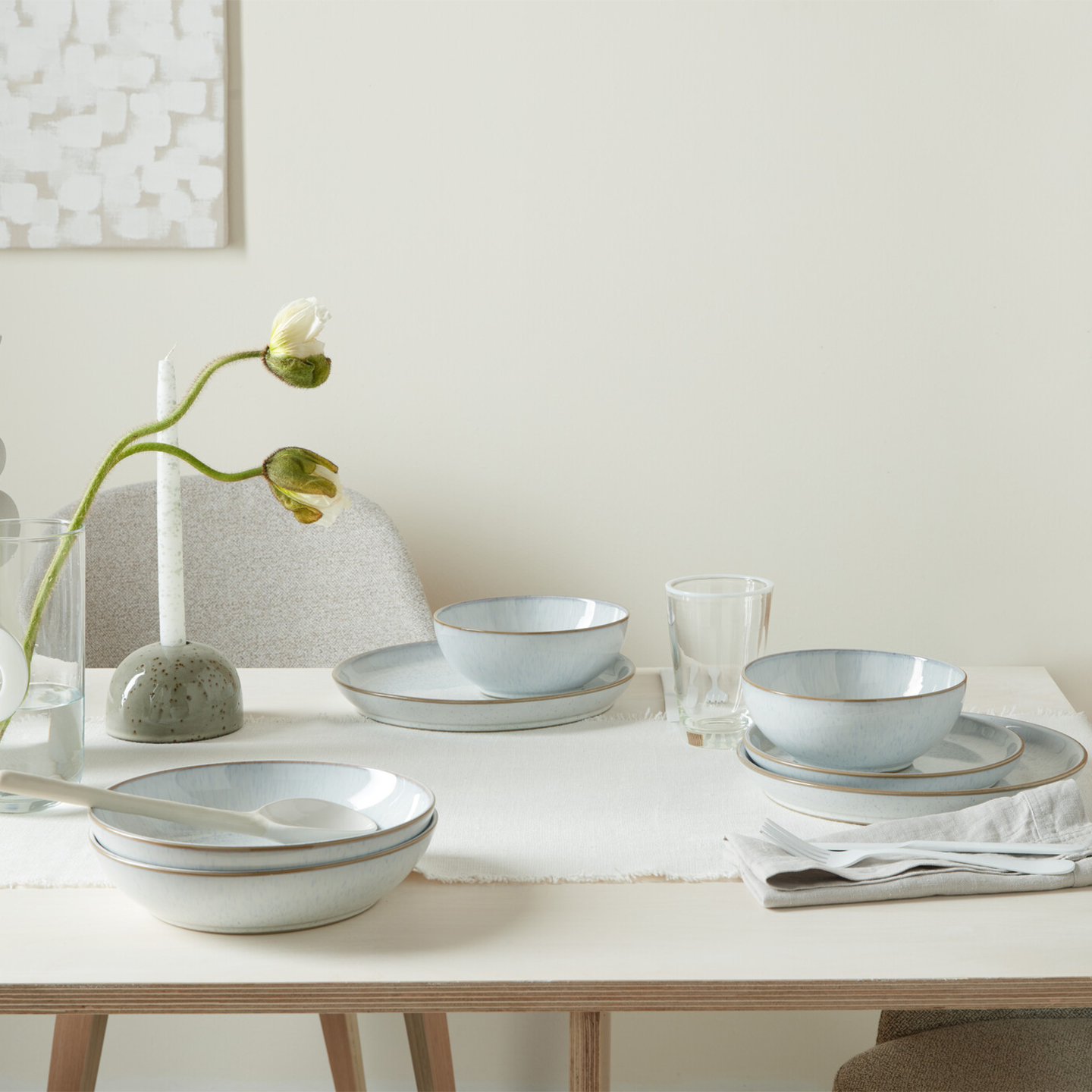 White Speckle Pasta Bowl