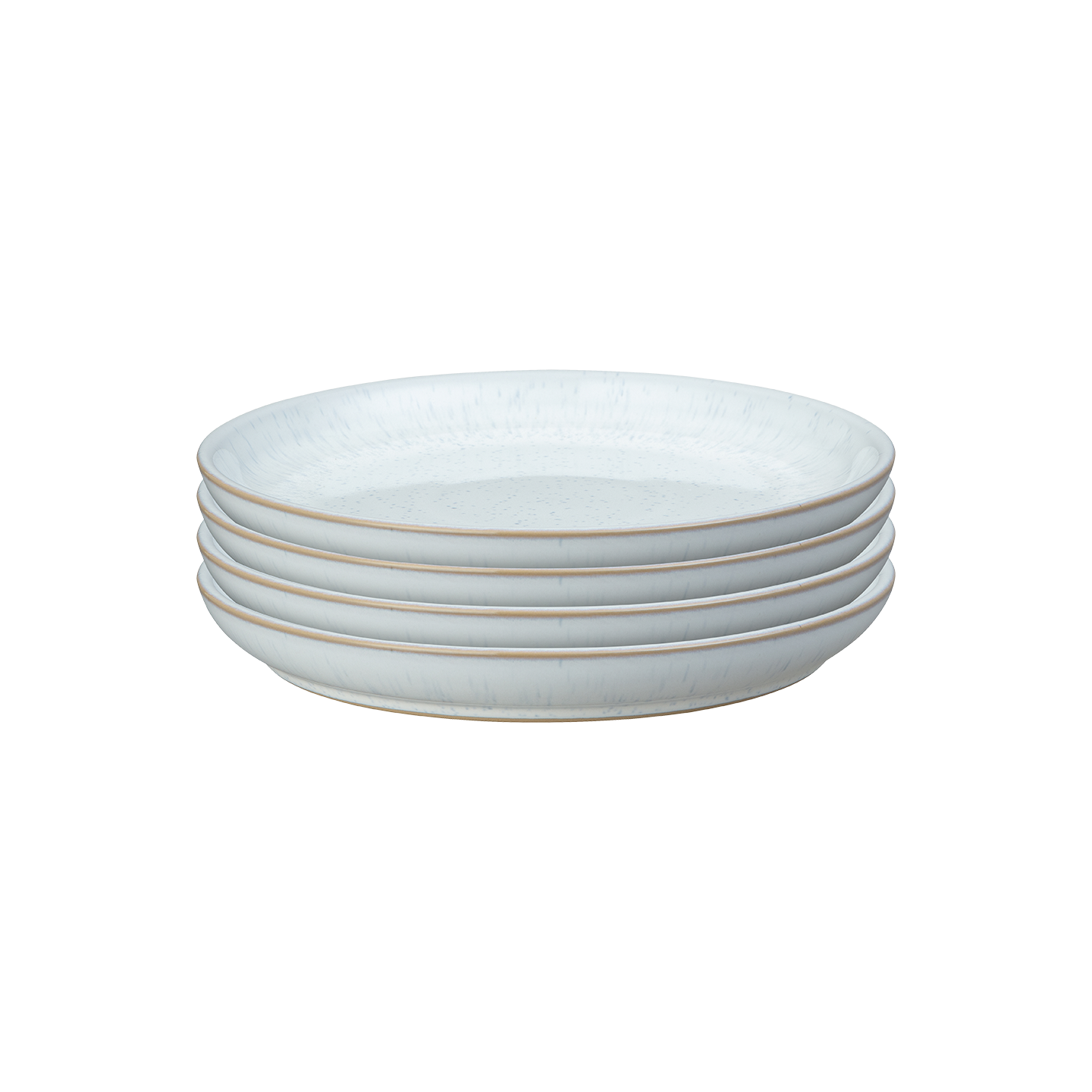 White Speckle Coupe Medium Plates - Set Of 4