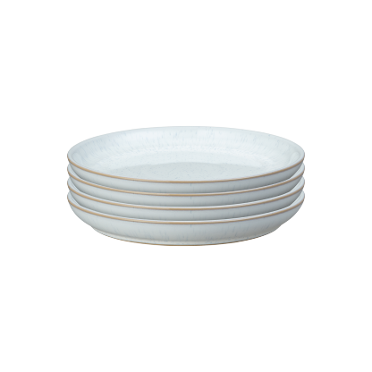 White Speckle Coupe Medium Plates - Set Of 4
