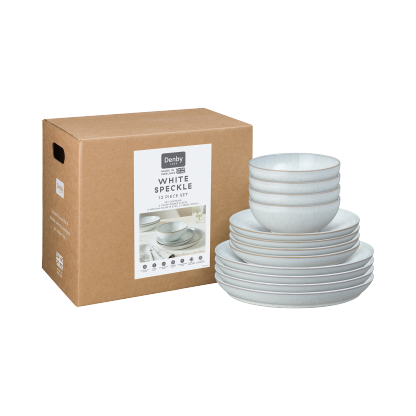 White Speckle 12 Piece Dinner Set