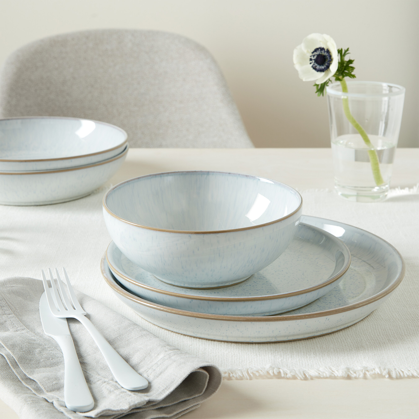 White Speckle 12 Piece Dinner Set