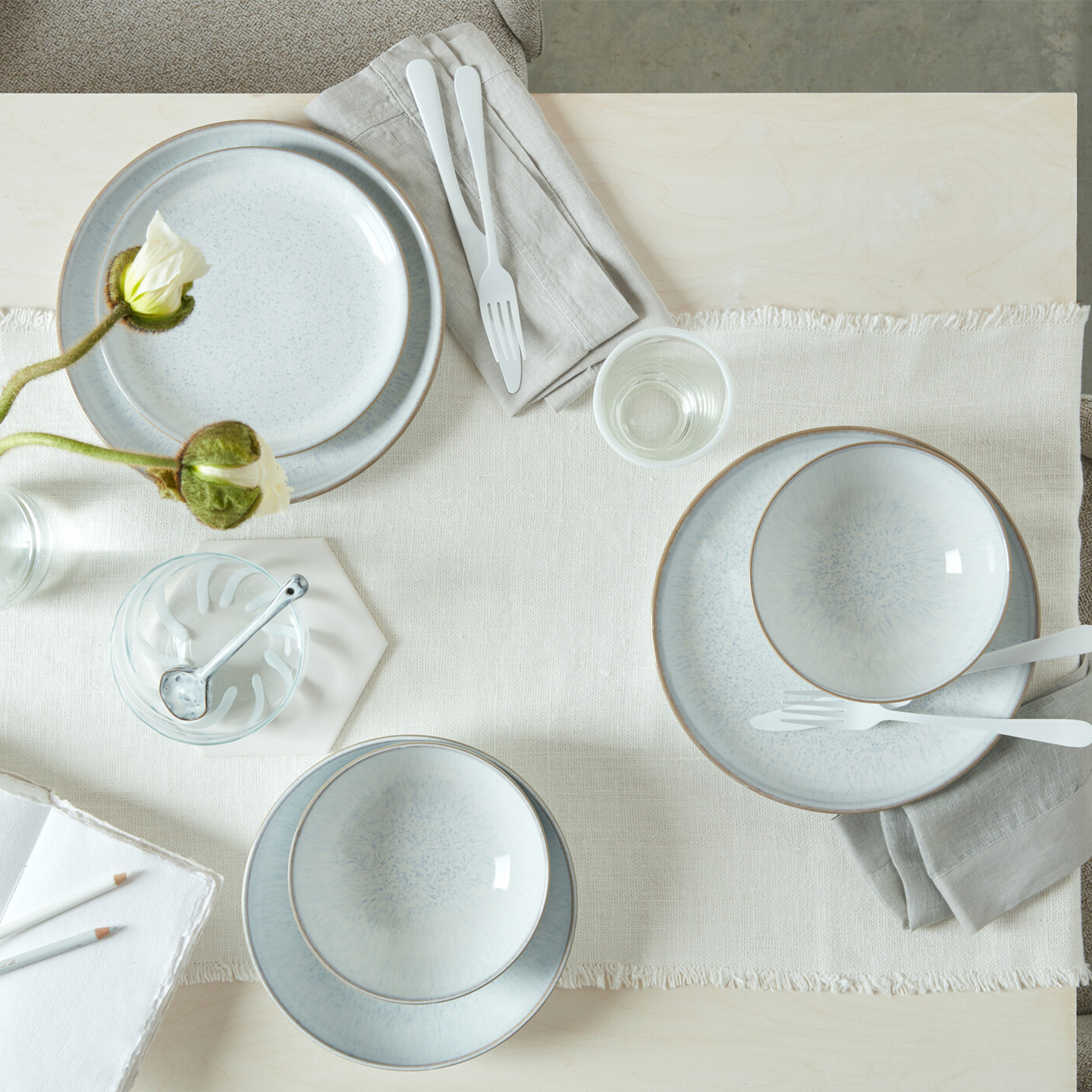 White Speckle 12 Piece Dinner Set
