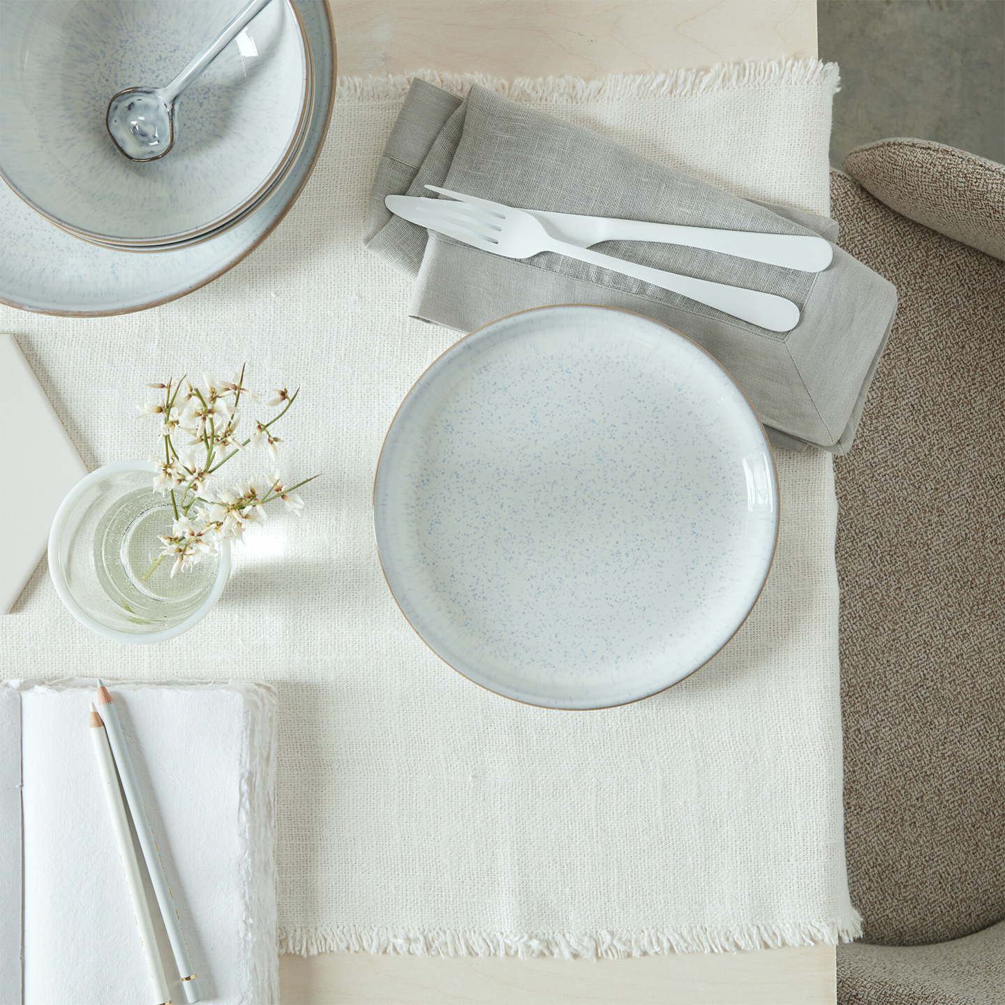 White Speckle 12 Piece Dinner Set