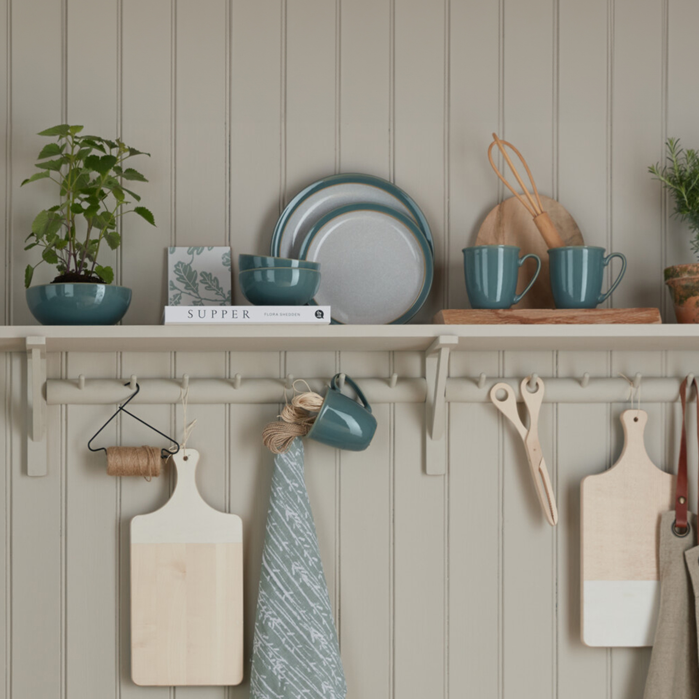 Elements Fern Green Coffee Beaker/Mugs - Set Of 4