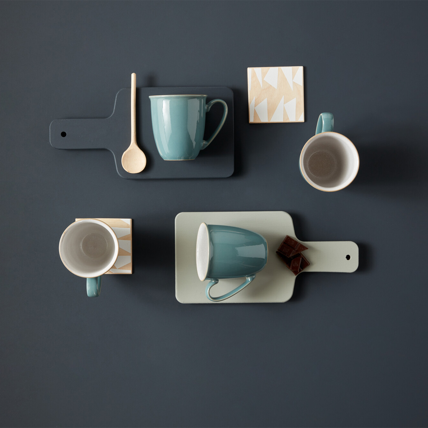 Elements Fern Green Coffee Beaker/Mugs - Set Of 4