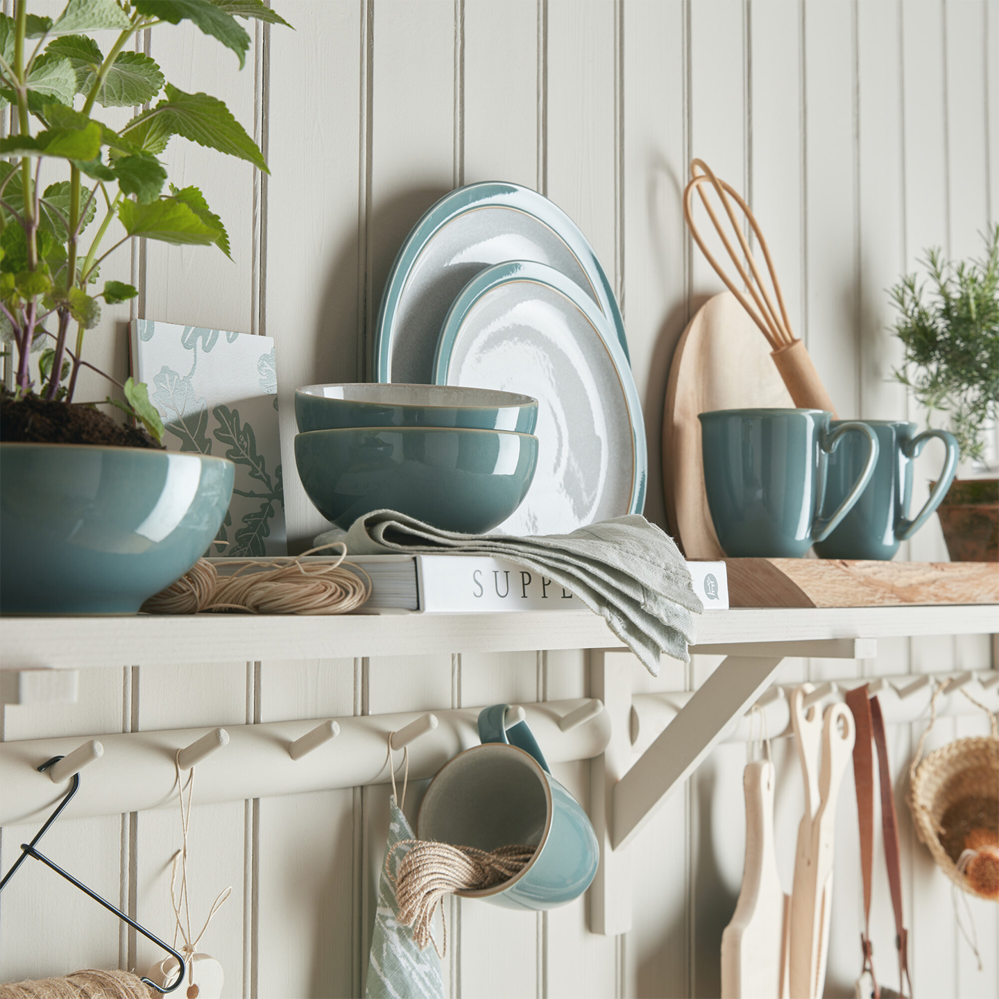 Elements Fern Green Coffee Beaker/Mugs - Set Of 4