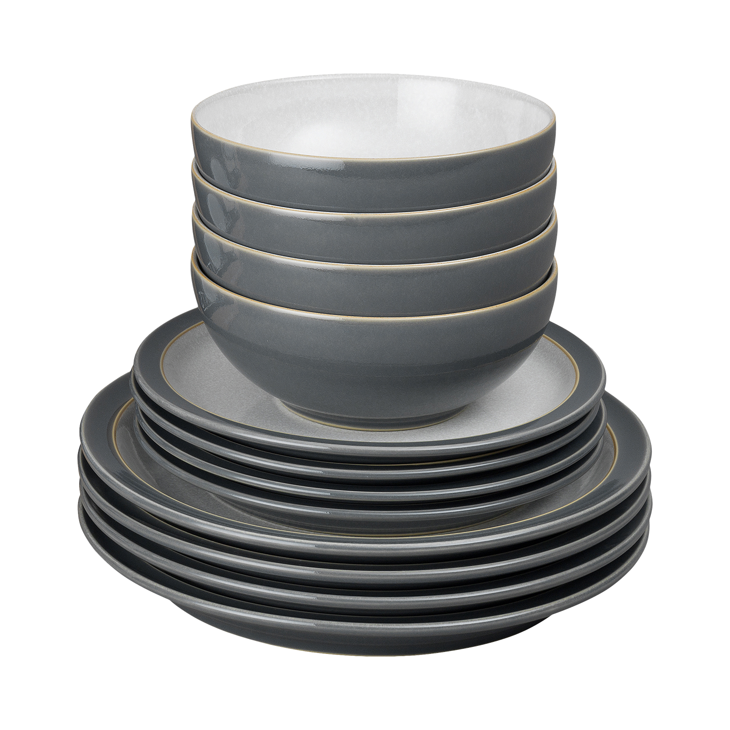 Elements Fossil Grey 12 Piece Dinner Set