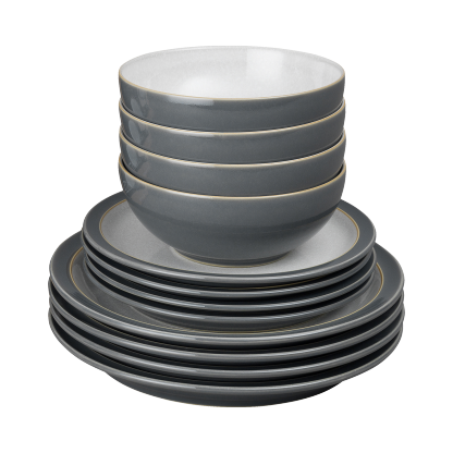 Elements Fossil Grey 12 Piece Dinner Set
