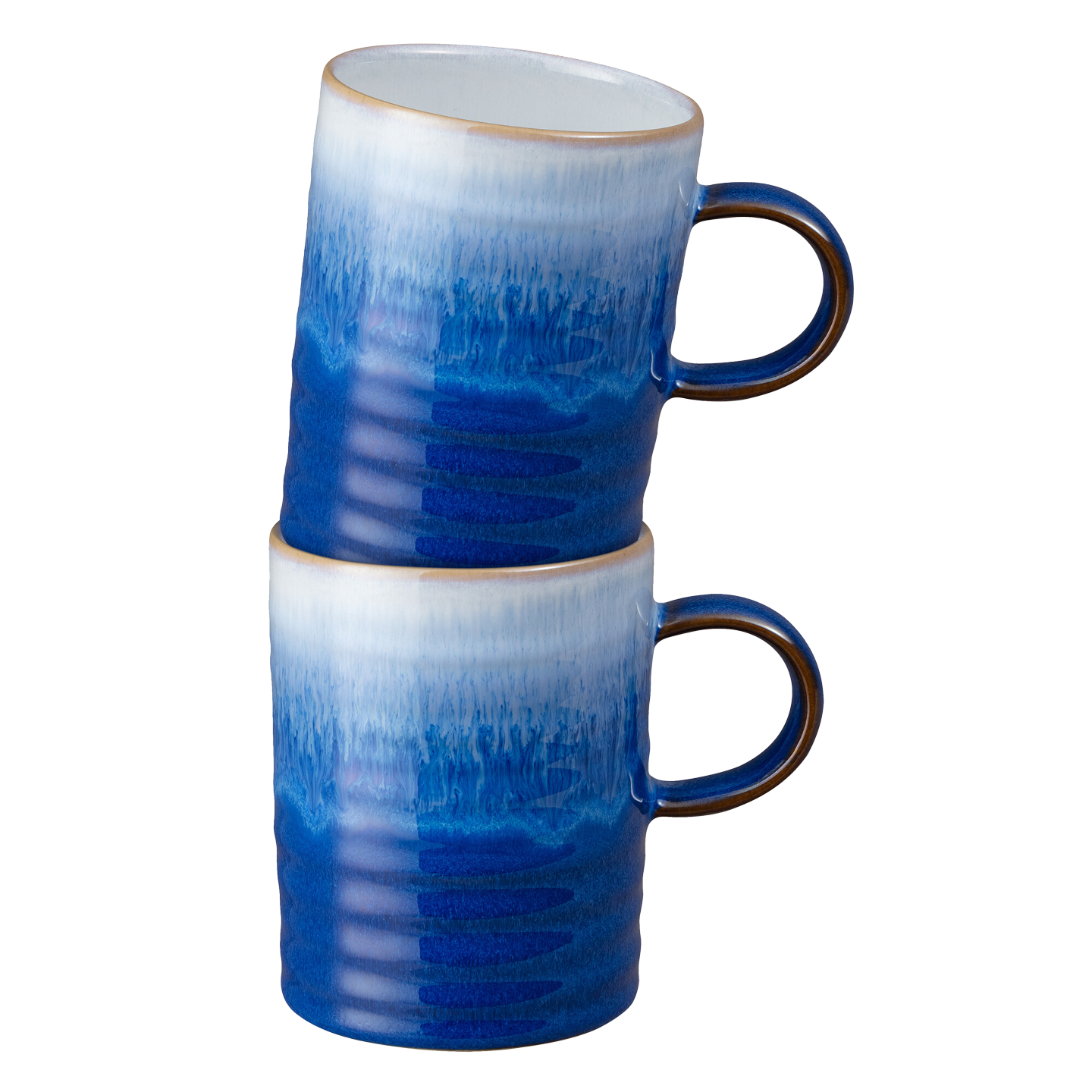 Blue Haze Set Of 2 Ridged Mugs