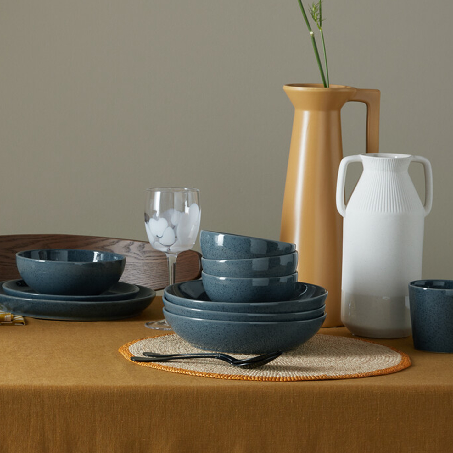 Dark Grey Speckle Pasta Bowl