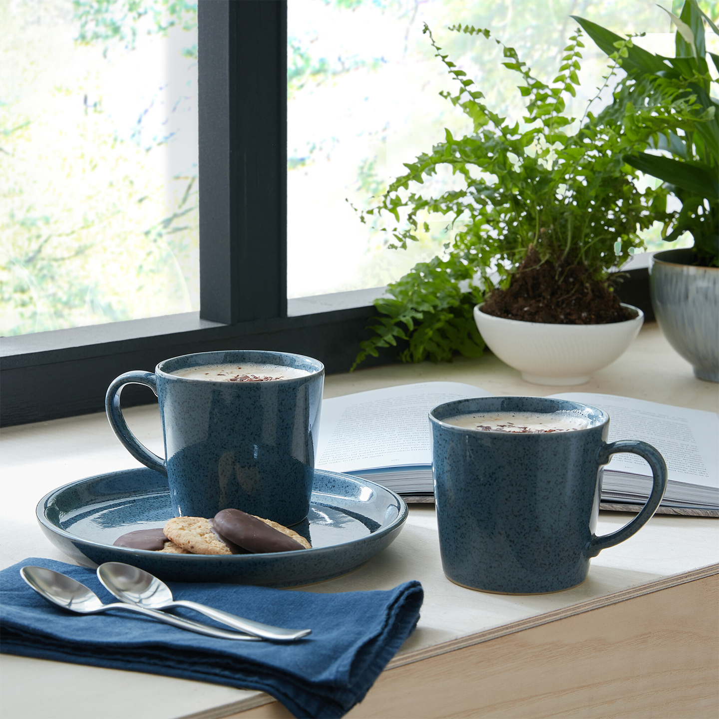 Dark Grey Speckle Coupe Dinner Plates - Set Of 4