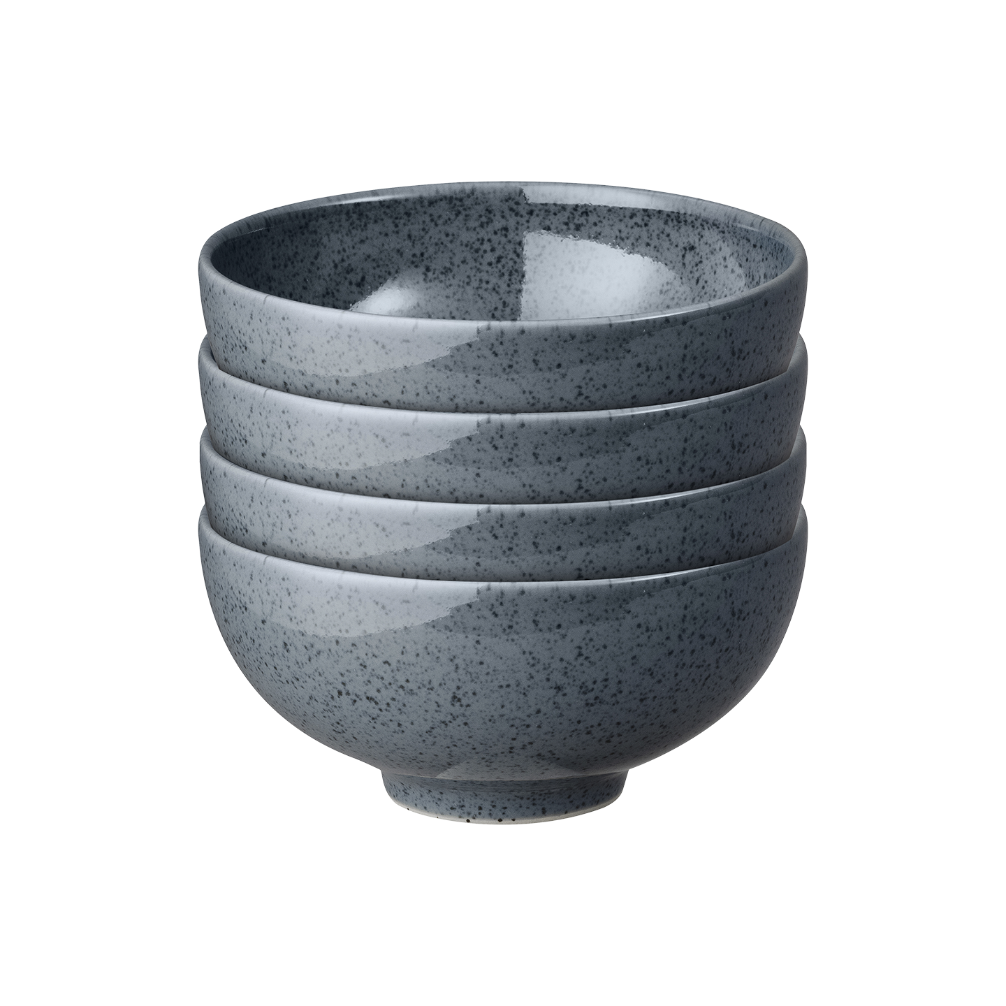 Dark Grey Speckle Rice Bowls - Set Of 4