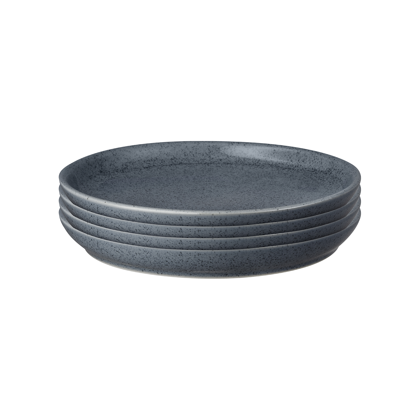 Dark Grey Speckle Coupe Dinner Plates - Set Of 4