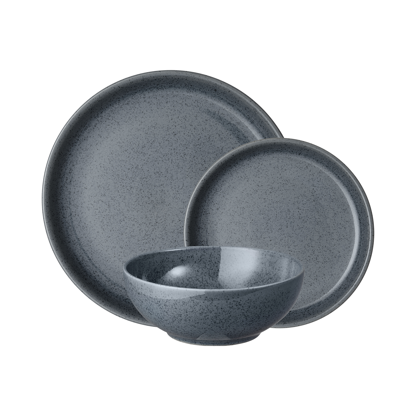 Dark Grey Speckle 12Pc Tableware Set