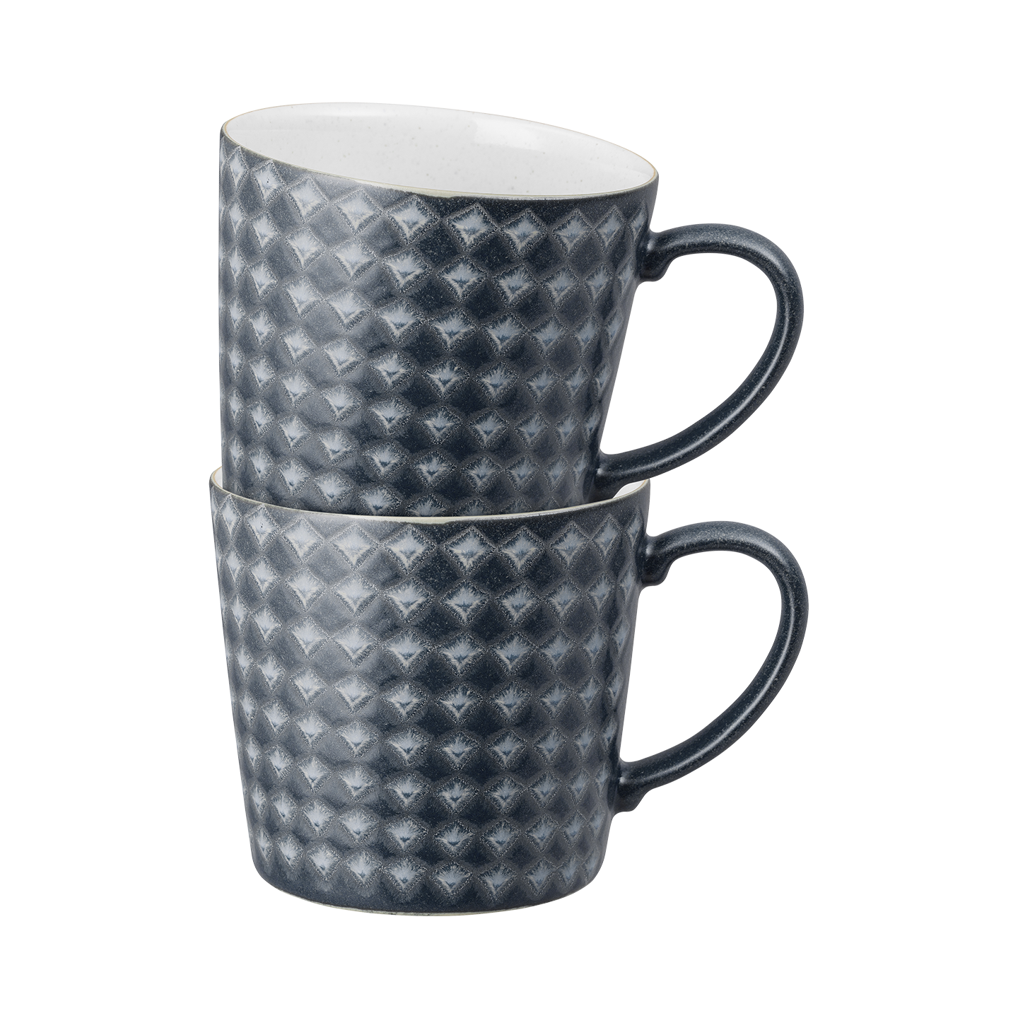 Impression Charcoal Blue Diamond Mugs - Set Of 2
