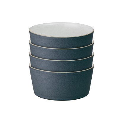 Impression Charcoal Blue Straight Rice Bowls - Set Of 4