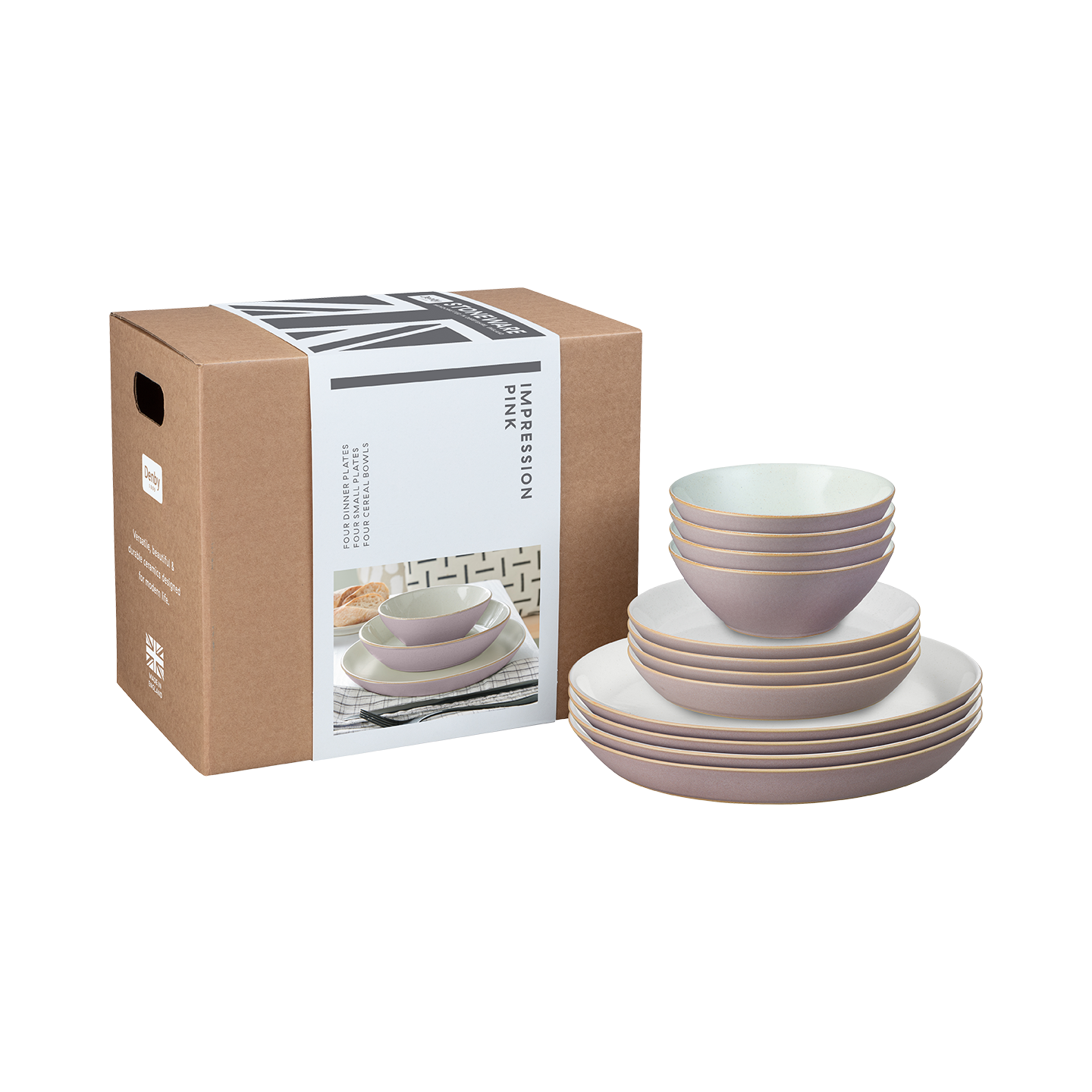Impression Pink 12 Piece Dinner Set