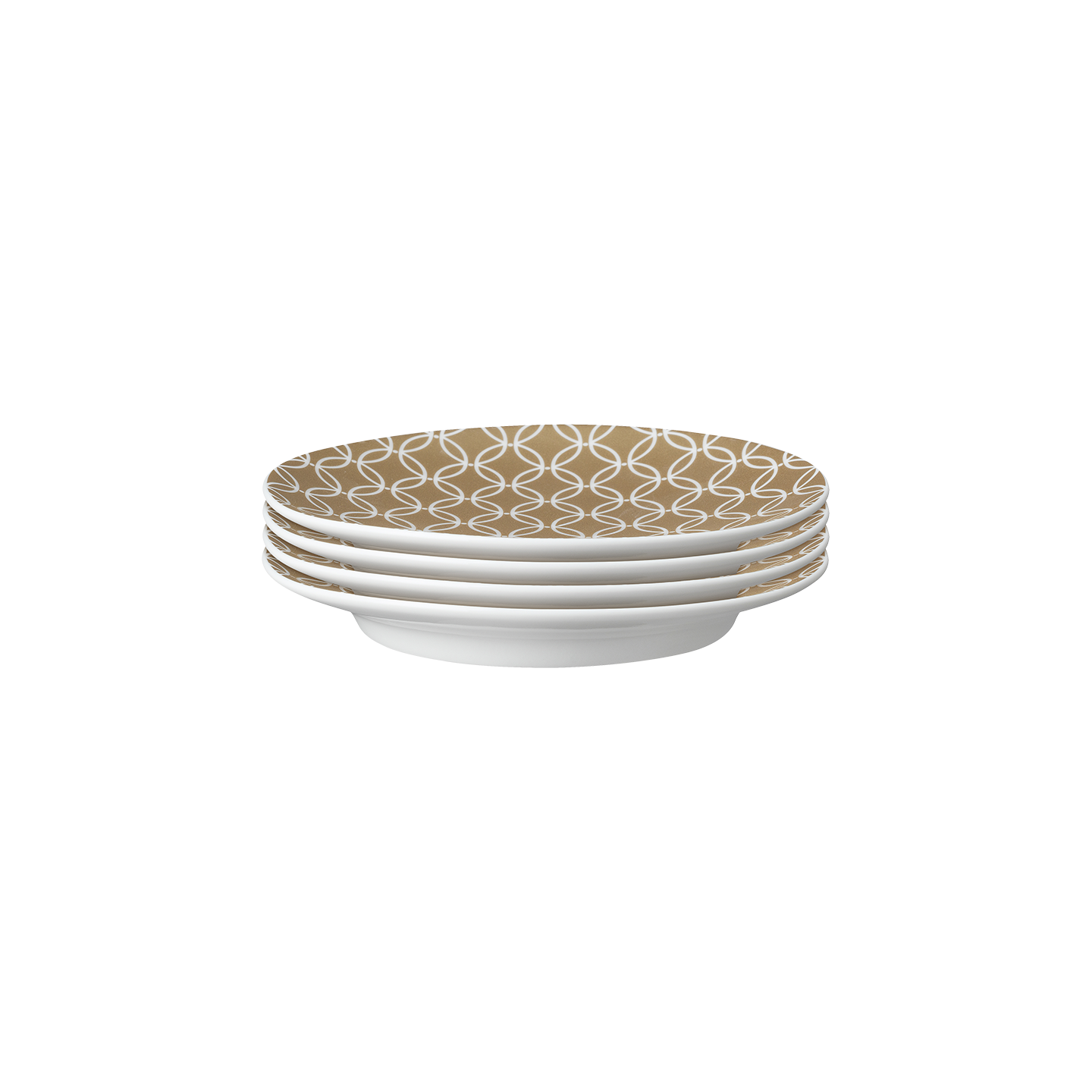 Modern Deco Small Gold Plates - Set Of 4