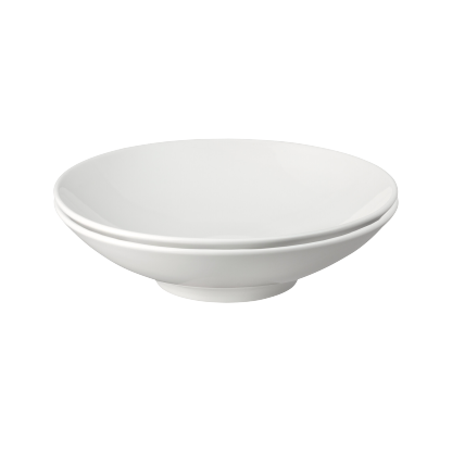 Porcelain Classic White Set Of 2 Pasta Bowls