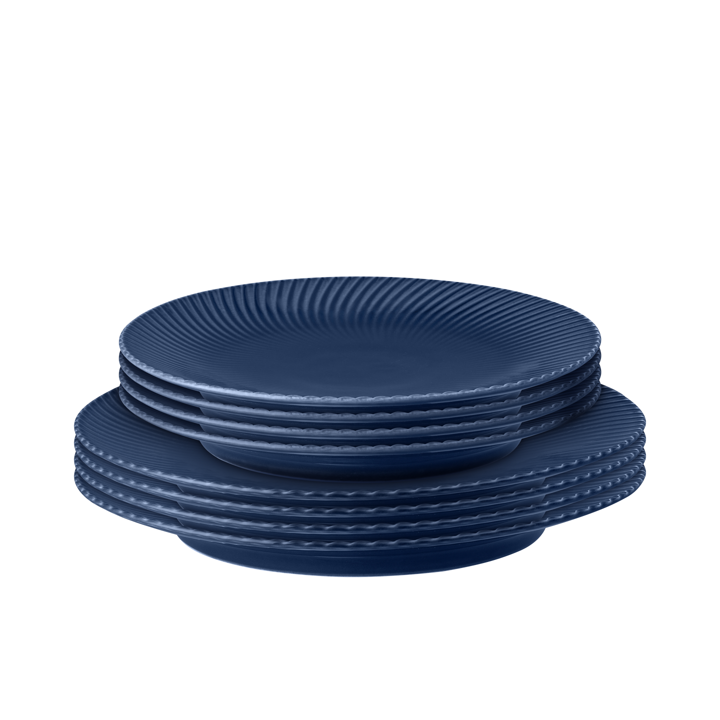 Porcelain Arc Blue 8 Piece Plate Set