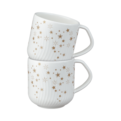 Arc White Stars Large Mugs - Set Of 2