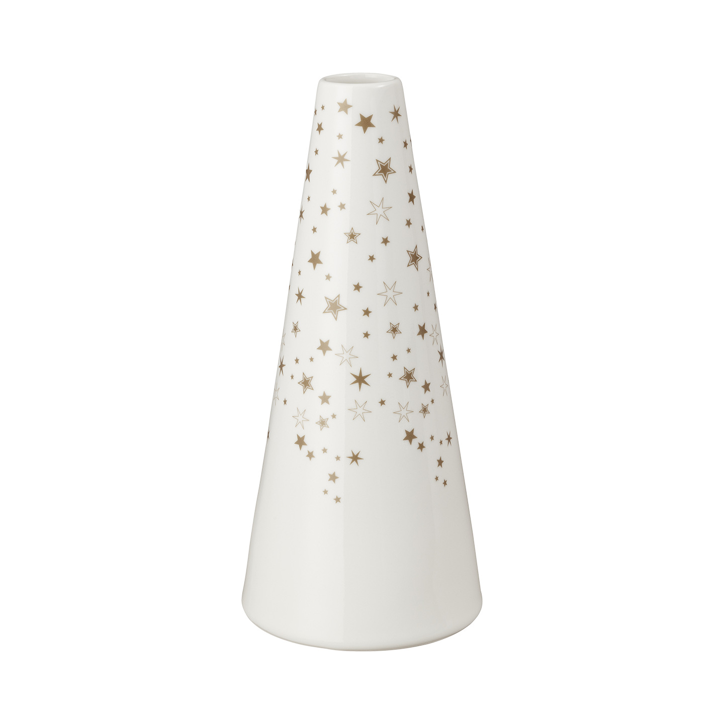 White Stars Large Conical Vase