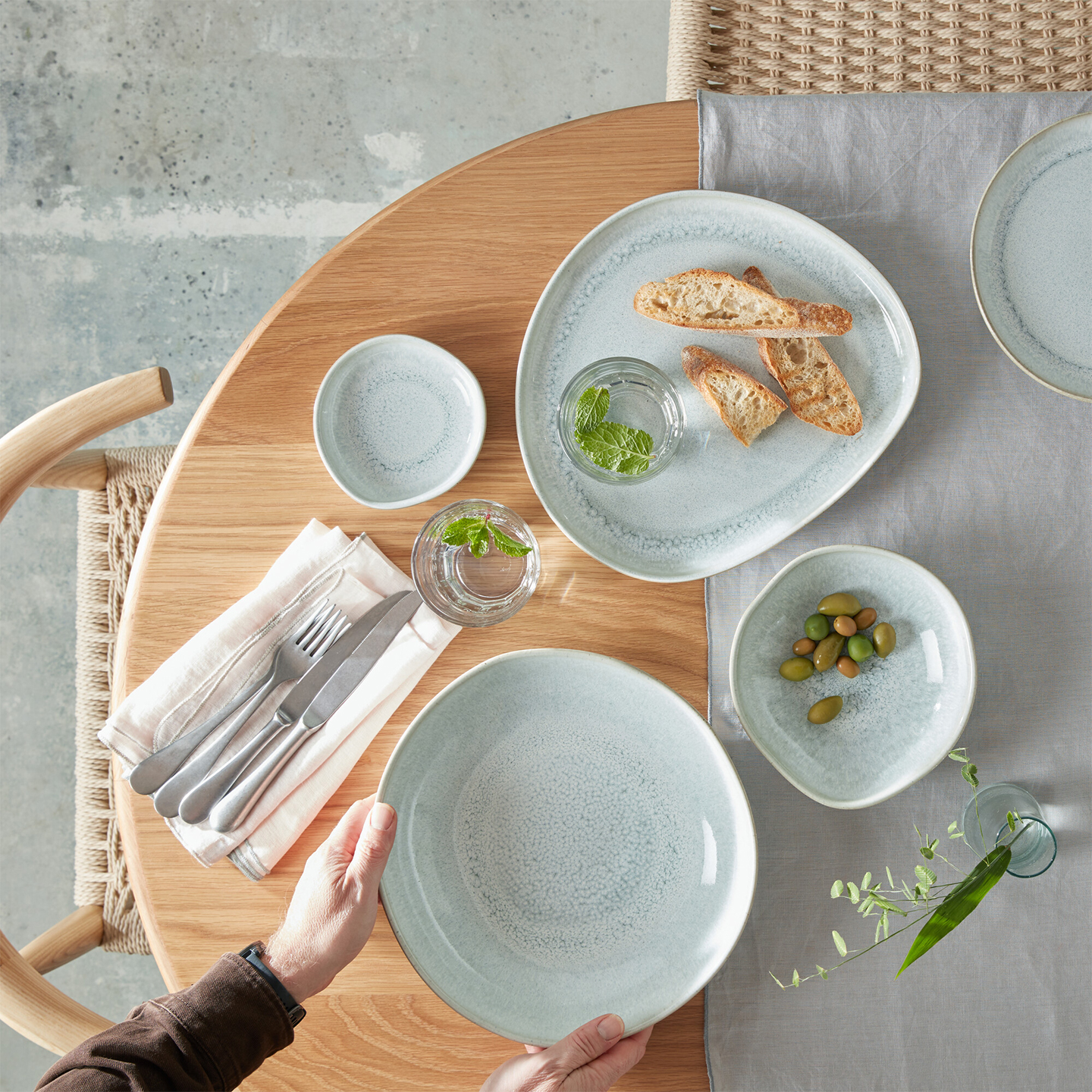 Kiln Green Large Organic Dish