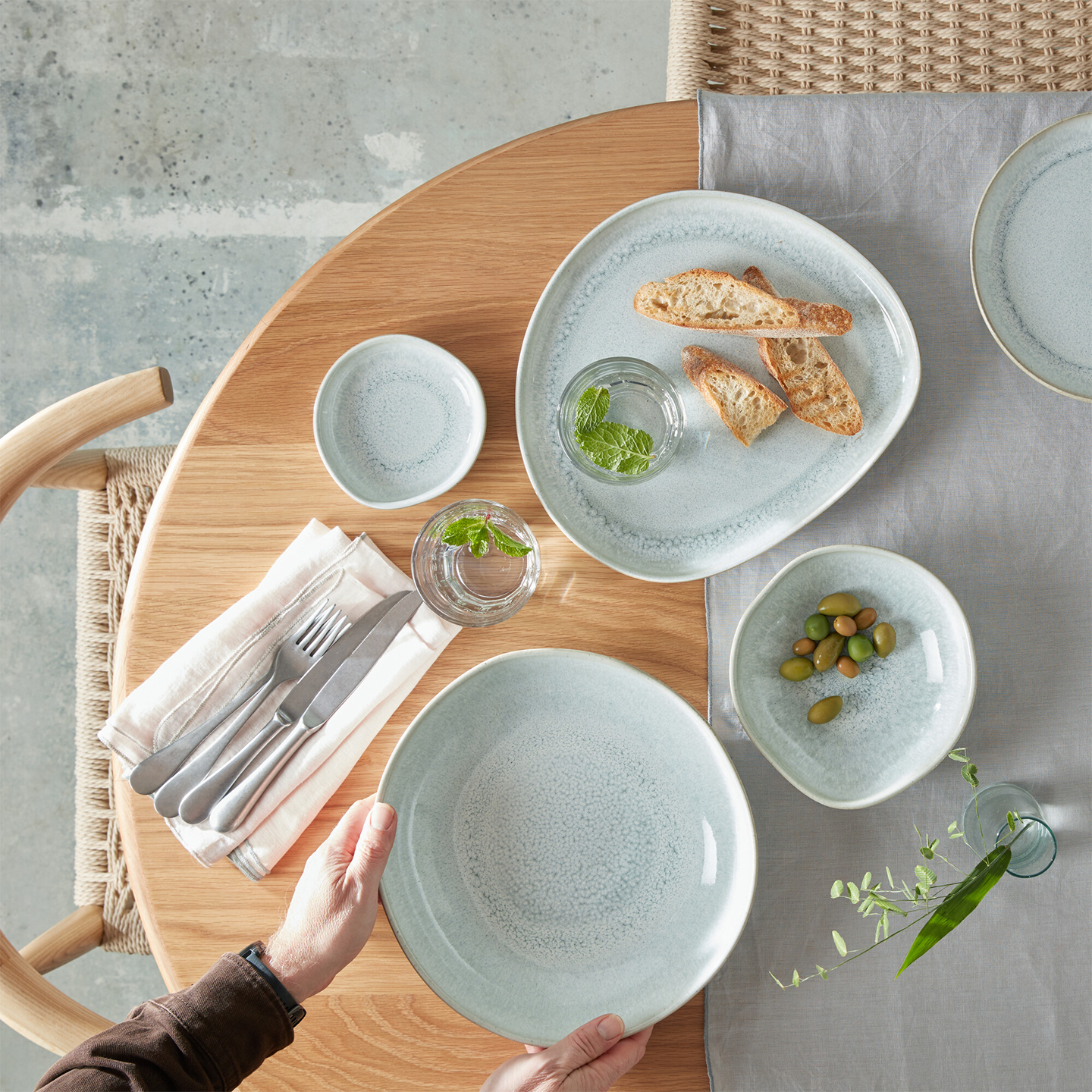 Kiln Green Large Organic Dish