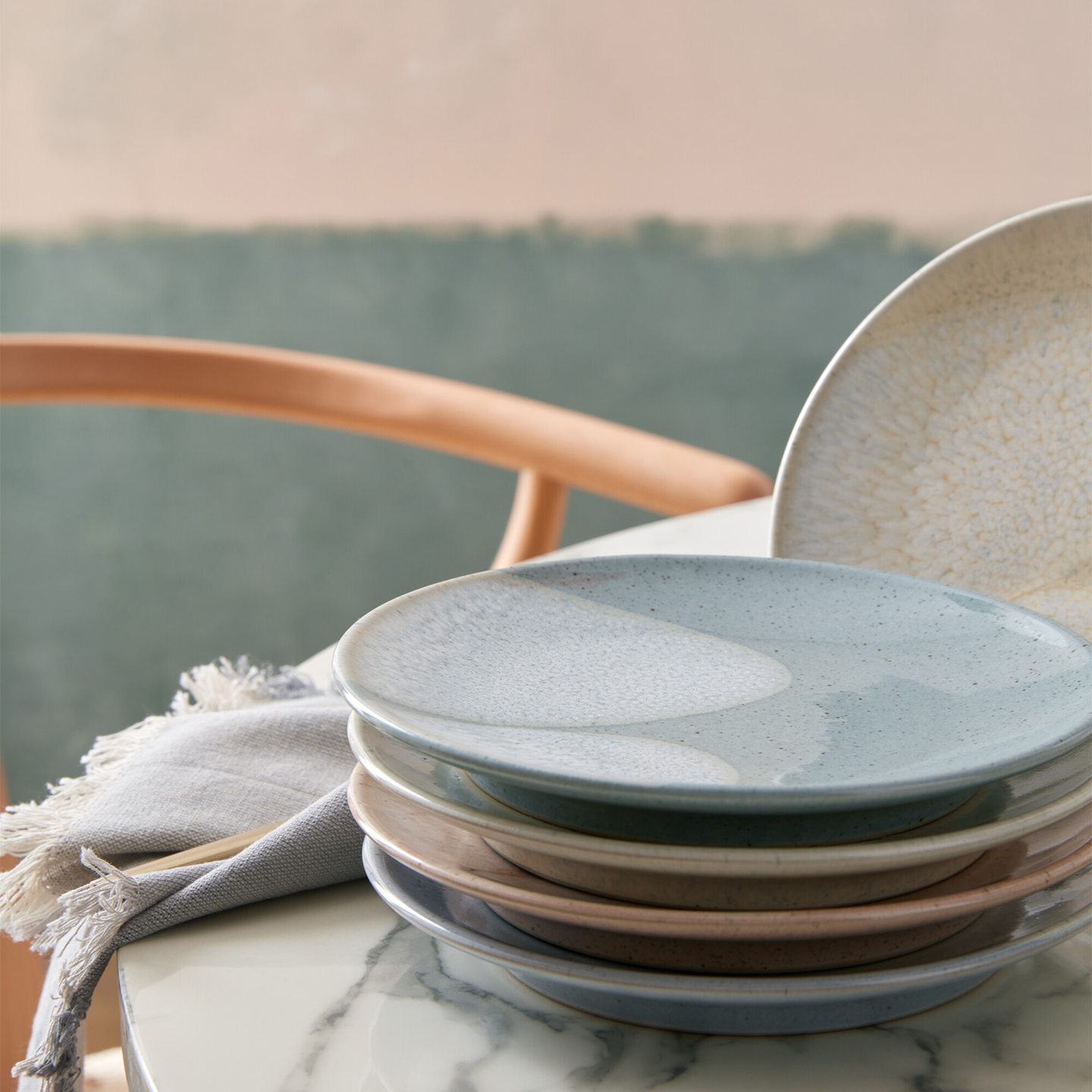 Kiln Pastels Accent Small Plate Set of 4