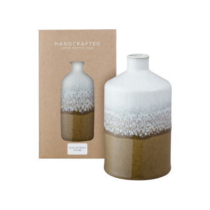 Kiln Accents Ochre Large Bottle Vase