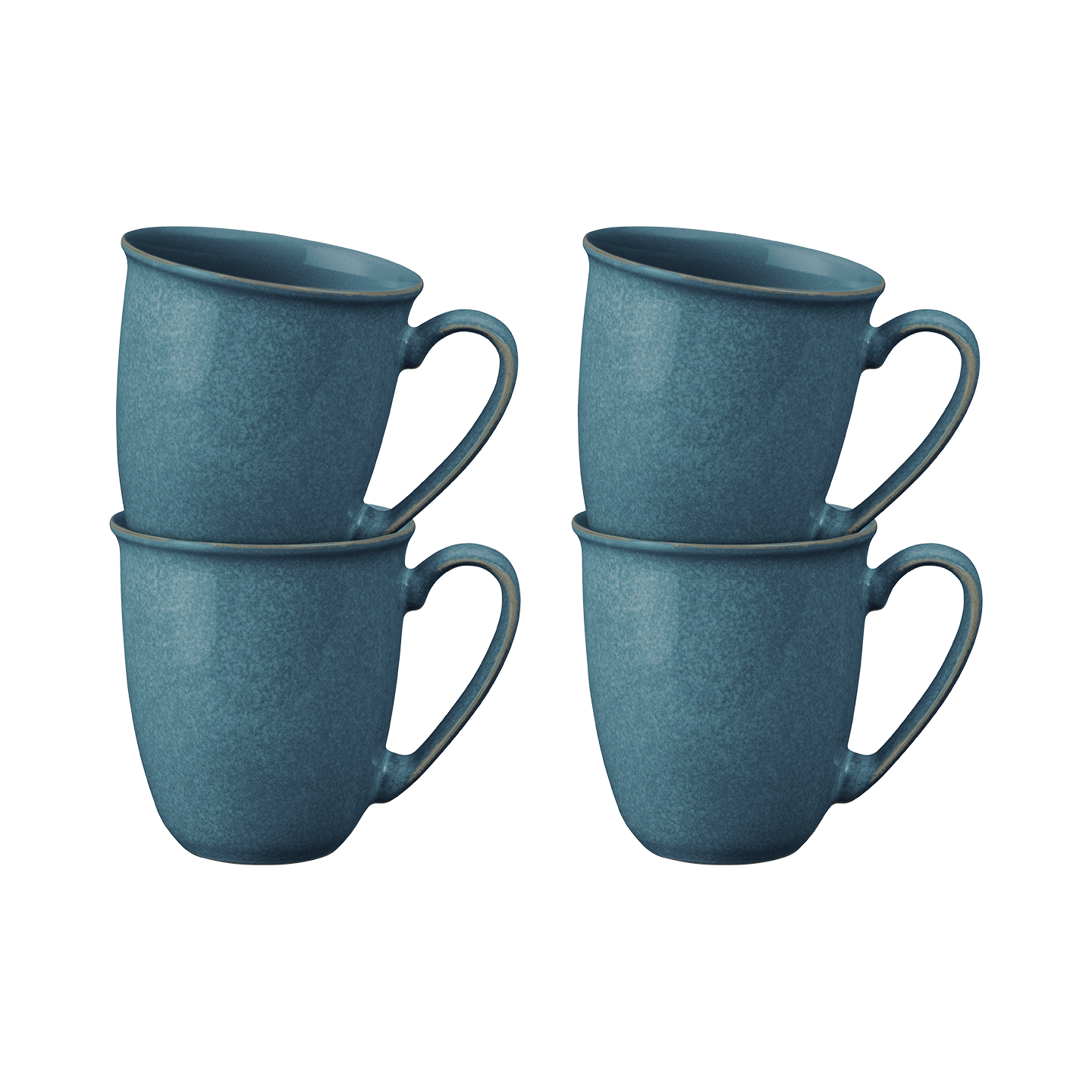 Elements Jade Dark Green Coffee Beaker/Mug Set Of 4