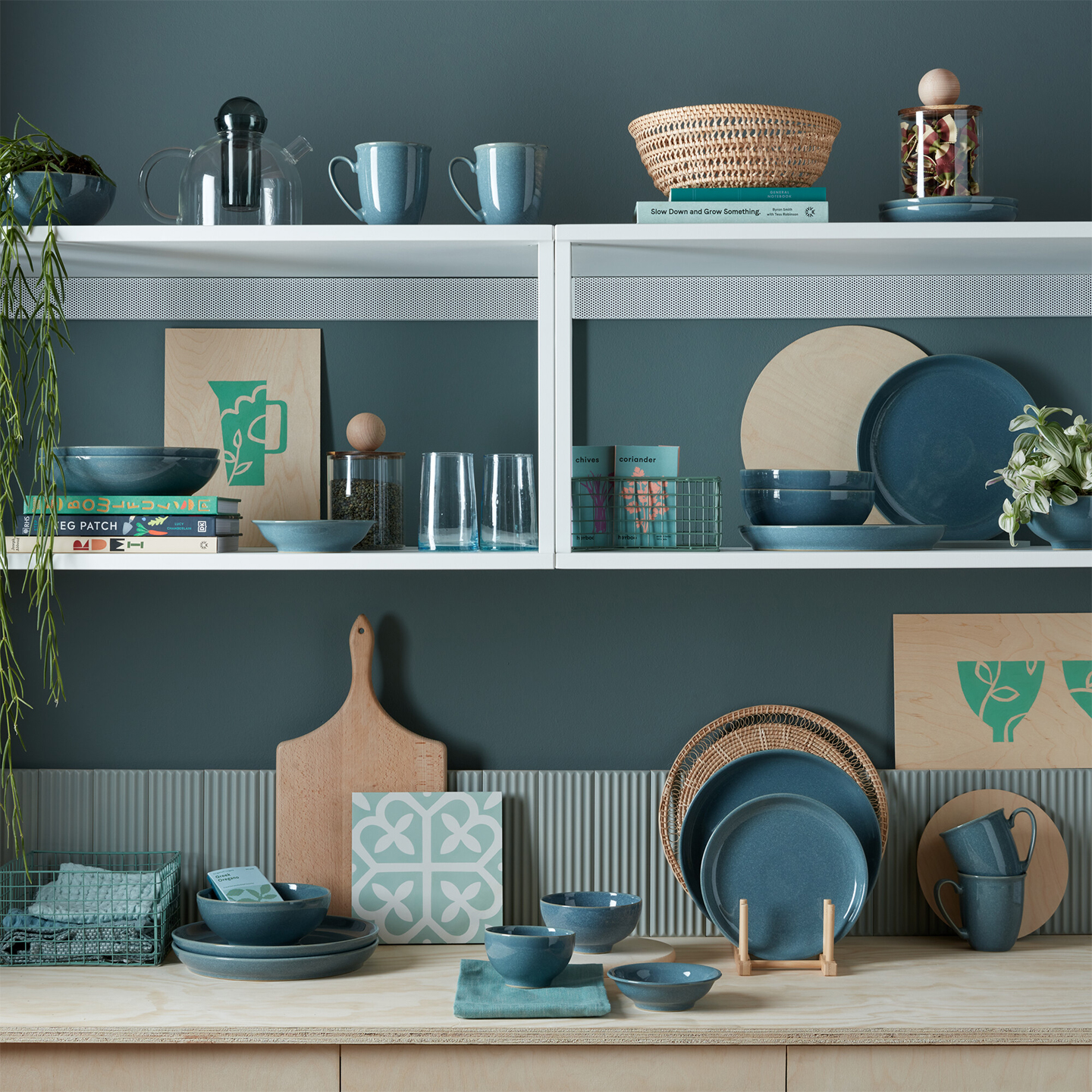 Elements Jade Dark Green 12 Piece Dinner Set