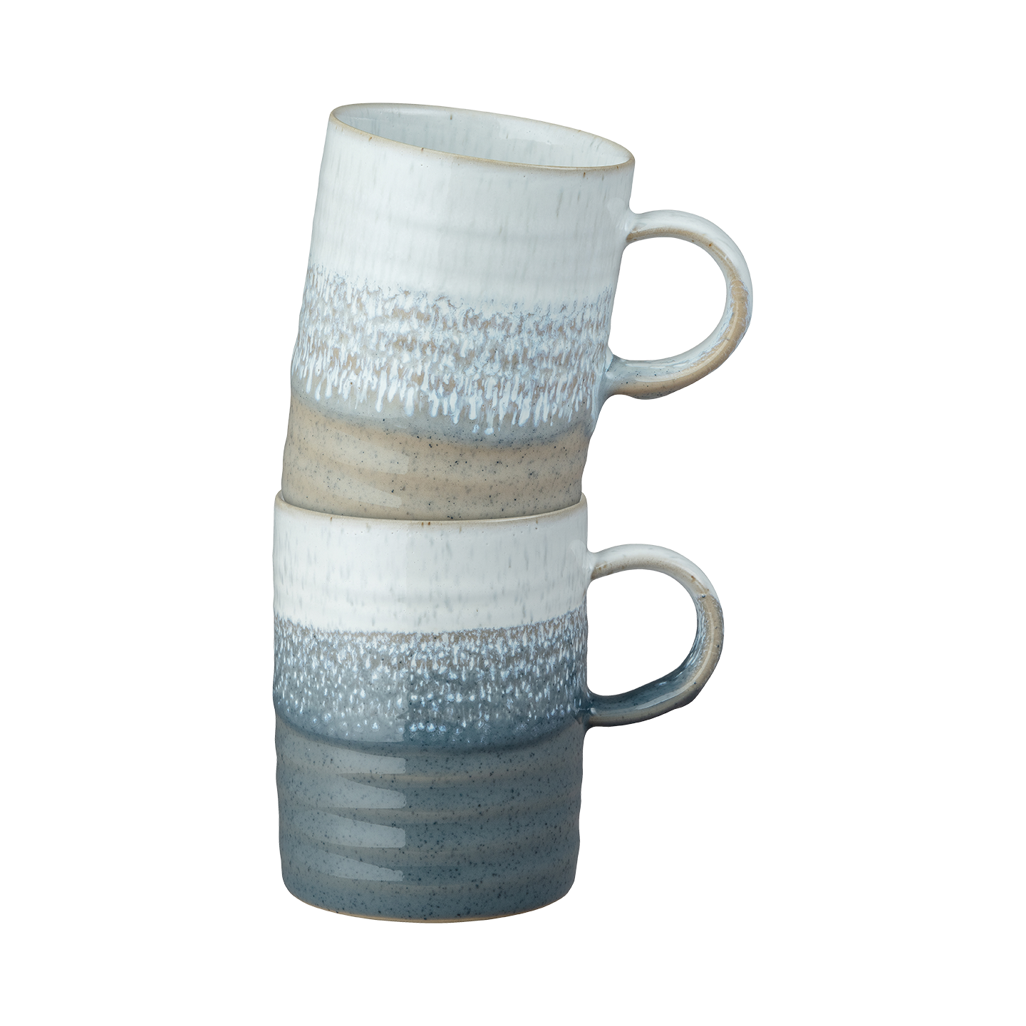 Kiln Accents Ridged Mugs (Taupe & Slate) - Set Of 2