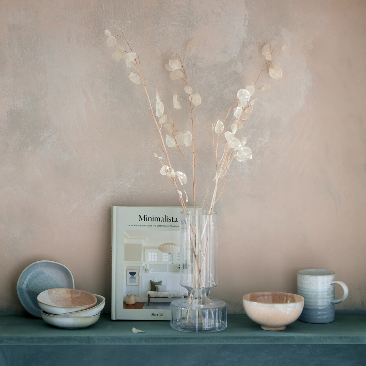 Kiln Lemon And Light Blue Ridged Mugs - Set Of 2