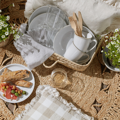 Elements Stone White Coupe Medium Plates - Set Of 4