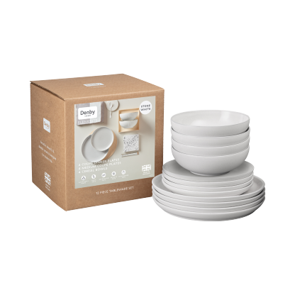 Elements Stone White 12 Piece Dinner Set