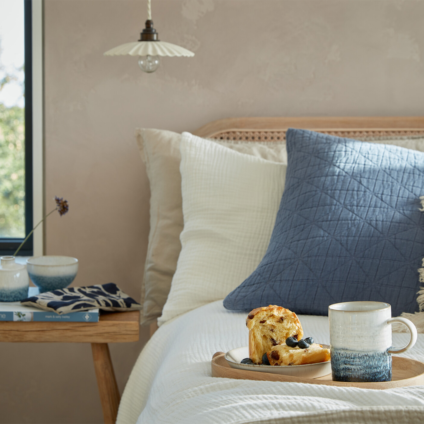 Kiln Blue Ridged Mug